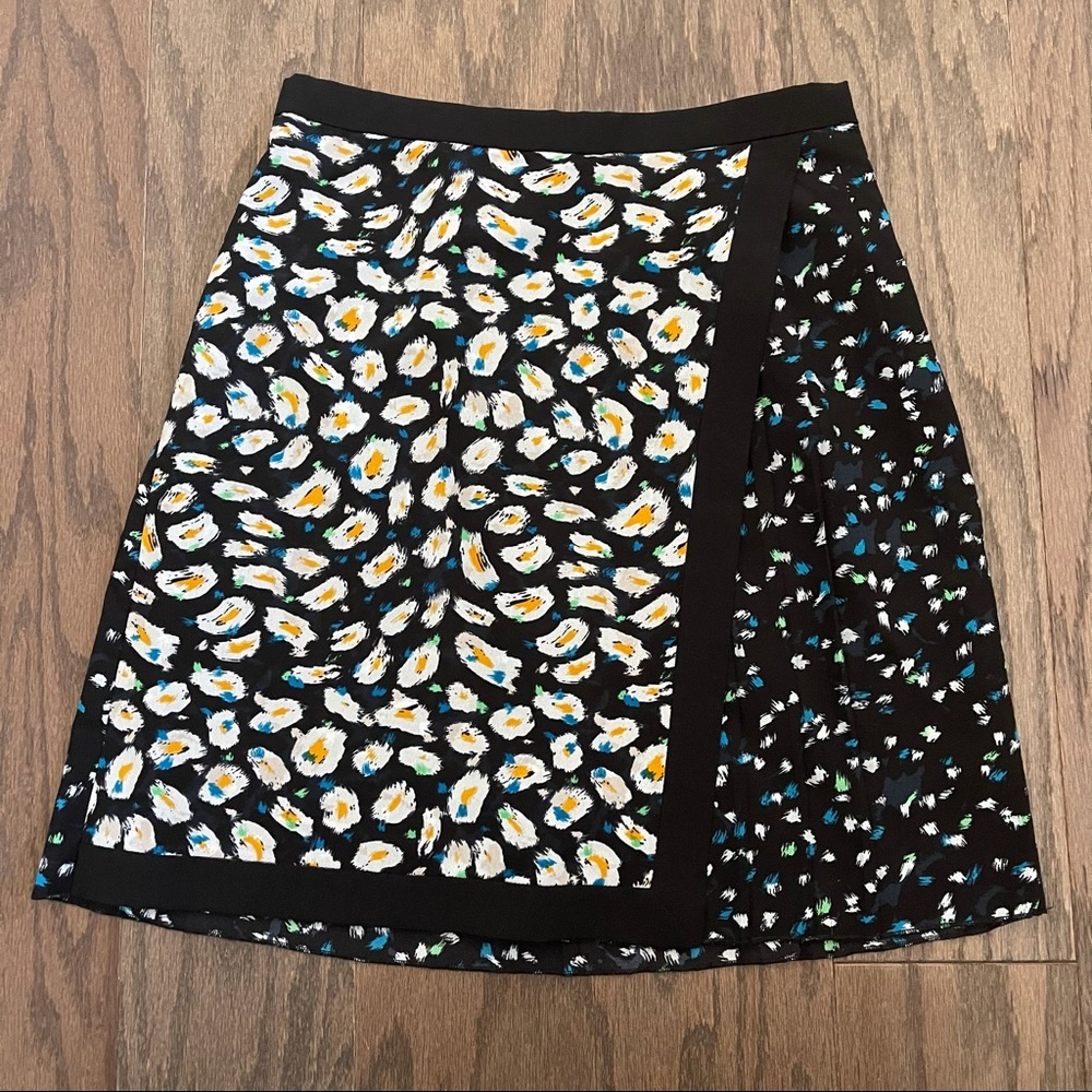 J. Crew Printed Faux Wrap Mini Skirt